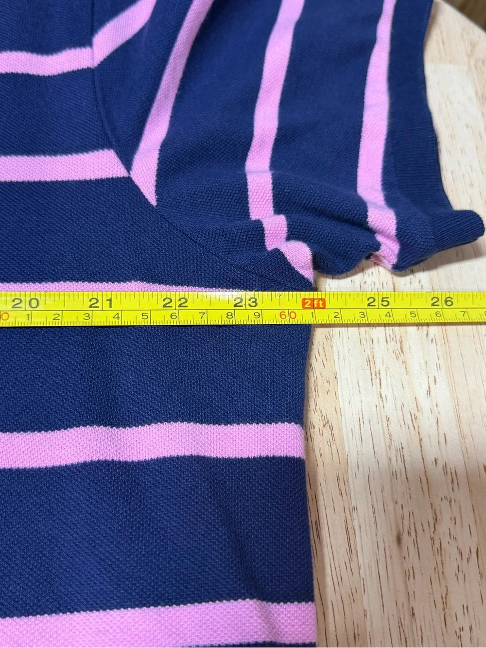 Polo Ralph Lauren Vintage 90s Navy Pink Striped Polo Shirt Embroidered Pony XL